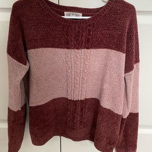 two tone chenille sweater